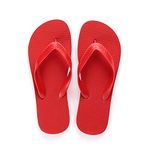 FESTIVAL Womens Ladies Mens Rubber Flip Flops Holiday Beach Pool Jelly Sandals Sliders (Red, numeric_9)