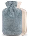 Bonilife Hot Water Bottle with Fluffy Cover-Soft Luxury, 2L Large Hot Water Bottle as Great Gift for Women and Men, Warm Hot Water Bag for Bed, Cosy Nights, Pain Relief, Back, Neck-Darkgrey