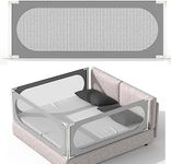 SeseYii Baby Bed Rail with Safety Y-Strap Extra Long Twin Full Queen King Size Infants Toddlers Guardrail with Reinforce Anchor (Grey, 71 inch,1 Side)