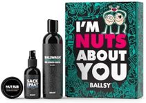 Ballsy Nuts About You Sack Pack, Men's Fresh Kit, Gift for Valentine's Day, Includes Ballwash, Sack Spray and NutRub, Bourbon & Barrel