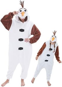 GONAAP Unisex Adult Onesie Pajamas Animal One Piece Costume Cosplay Sleepwear, Olaf, Medium