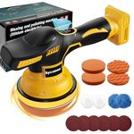Cordless Car Buffer Polisher for Dewalt 20V Battery, 8 Variable Speed Car Polisher,6 Inch Portable Orbital Buffer Polisher Kit for Car Detailing/Waxing/Polishing(No Battery)