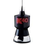 K40 K40A 57.25-Inch Base Load CB Antenna Kit with Stainless Steel Whip and Black/Red K40 Logo