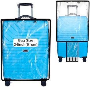 Storite 24 Inch Clear PVC Transparent Zippered Suitcase Covers Protectors, Waterproof Durable Dust Proof Anti-Scratch Travel Bags Cover Case for Wheeled Luggage Trolley Bag (58 x 29 x 41 Cm)