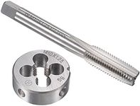 uxcell M10 x 1.25mm Metric Tap and Die Set, HSS Machine Thread Screw Tap with Alloy Tool Steel Round Threading Die
