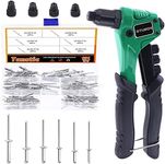 Tanstic 121Pcs 8” Rivet Gun with Aluminum Rivets Assortment Kit, Rivet Gun Kit, M2.4 M3.2 M4 M4.8 Blind Rivets Pop Rivets with Storage Case