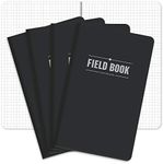 Elan Publishing Company Field Notebook/Journal - 5"x8" - Black - Graph Memo Book - Pack of 4