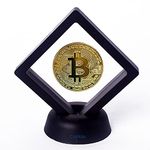 Craftbia® Bitcoin Coin with Display Item Case, Cryptocurrency Coin, in Protective Case As Well As Stand,Perfect for Home or Office Decoration| BTC Cryptocurrency (Bitcoin Gold)