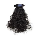 Capillatura Ponytail Human Hair Extensions - Curly | Easy Clip-In Style | Natural Natural Hair | Changeable clips | Washable | Original hair extensions (10, Natural Black)