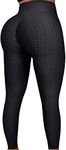 JUQDNX Anti Cellulite Peach Lifting Leggings Women Scrunch High Waisted Yoga Pants Workout Honeycomb Booty Textured Tights