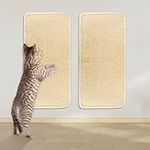 2 Pcs Cat Scratching Mat, Natural Sisal Cat Scratch Pad 50*25cm, Cat Scratching Board with Adhesive Tape for Indoor Cats Grinding Claws Nails Protect Furniture Sofas, Sisal Mat Cat Scratcher for Car