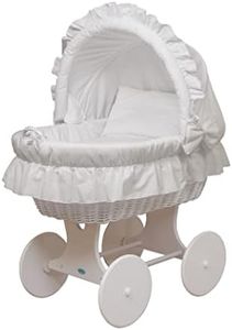 WALDIN Landau/berceau complet,6 modèles disponibles,Cadre/Roues blanc laqué,couleur du tissu blanc