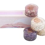 4 Sleep Aid Crystals and Healing Stones. 5G emf Protection and Anxiety Relief Gift. (Amethyst, Moonstone, Lepidolite, Howlite) Meditation Healing Crystals for Stress Relief, Relaxation, Restful Sleep