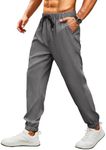 COOFANDY Mens Casual Joggers Regular Fit Chino Pants Stretch Fashion Pants with Pockets Dark Grey