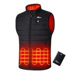 Heated Gilet for Men with 12000mAh Power Bank, Men's Heated Vest Electric Rechargeable Heating Body Warmer with 4 Heating Zones 3 Adjustable Temperature Men Heating Jacket for Outdoor Work Hiking