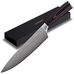 GOURMEO Kitchen Knife with Wooden Handle - Sharp Stainless Steel Chefs Knife - Chef Knives for Carving and Cooking