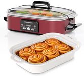 Magnifique 4 Quart Casserole Digital Slow Cooker, Premium Ceramic Bakeware for Oven, Dishwasher Safe Baking Dish