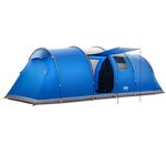 Trail Hexton XL 6 Man 2 Room Tent, Family Camping Tunnel Tent, 5000mm Waterproof, Dark Zone Bedrooms, Living Area with Standing Height, Sewn In Groundsheet, Carry Bag (L700cm x W240cm x H220cm)