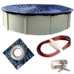 Winter Block Premium Winter Pool Cover for Above Ground Pools, 18’ Ft. Round Winter Aboveground Pool Cover, 10-Year Warranty, Includes Winch and Cable, Superior Strength & Durability, UV Protected