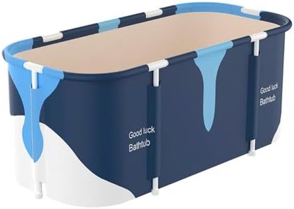 HWGING Baignoire Adulte Pliable 120 x 55 cm, Baignoire Écologique et Portable, Installation Facile, Idéal pour Spa à Domicile et Douche【Tige de support en plastique】