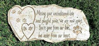 Pet Memorial Stone Marker for Dog or Cat - For Outdoor Garden, Backyard, or Lawn. Pet Grave Headstone Tombstone - Loss of Pet Gift - Made of Weatherproof Resin