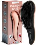 Lily England Detangle Hair Brush for Thick, Curly & Straight Hair - Detangling Hairbrush for Women, Kids & Toddlers with Flexible Bristles - Smooth Detangler for Wet & Dry Hair, Rose-Gold