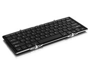 Aluratek Portable Aluminum Tri-Fold Bluetooth Keyboard (Standard Full-Size) with Built-in Rechargeable Battery for iPhone, Smartphone, iPad, Tablet, Mac, PC (ABLKO4F) Black