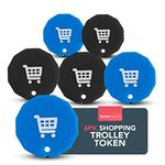 6pk Shopping Trolley Token | Acrylic Pound Coin Trolley Token for Supermarket Cart | Trolley Coin UK Set | New Pound UK Coin Trolley Token | Trolly Shopping Coin | Trolley Coins