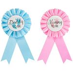 AIBAOBAO 2PCS Mummy To Be Badge and Daddy To Be Badge, Award Ribbon Badge Brooch, Baby Shower Decoration Set, Party Supplies Gift Idea for Baby Shower, Gender Reveal