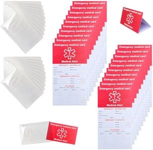 HoHpHq 20 Pack Red Medication List Card with 20 Sleeves for Family Members Like Elderly - Emergency Contact ID Card for Wallet, Phone, Pocket, Handbags - Medical Systems for Retirement Community