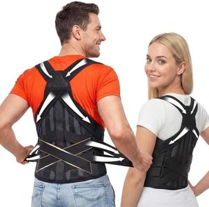 Posture Corrector for Women & Men, Back Brace Advanced Full Back Support for Upper & Lower Back Pain Relief, Spine, Neck, and Hump, X-Style Medical-Grade Lumbar Support System with Adjustable Shoulder Straightener and Breathable Design for Long Sitting and Exercise