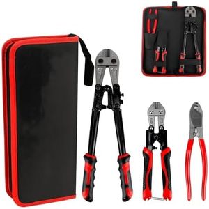 Prowin 14" Bolt Cutter & 8" Cable Cutter Set – Heavy Duty, CR-V Steel, Maximum Opening 1.55" for Bolts, Cables, and Wires – Ideal for Professional & DIY Use – Non-Slip Ergonomic Handles