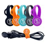 SUNFICON Cable Clips Magnetic Cable Organizers Earbuds Cords Winder Bookmark Clips Whiteboard Noticeboard Fridge Magnets USB Cable Manager Ties Straps for Home,Office,School 5 Pack Assorted Colors