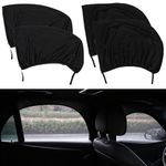 WADY Car Window Shades with Zipper, Elastic Car Window Sunshades, Car Window Shade, Sun Blocking Car Side Window Sun Shade for Privacy Protection, Breathable Mesh Window Cover for Car (Front/Rear)