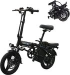 KEQJSK Ebikes for Adults,400W Motor 30km/h Max Speed,14” Tire,48V 8AH Removable Battery for Electric Bike,Multi-Shock Absorption,City Commuter,Foldable Adult Electric Bike,UL and GCC.(Standard)