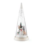 Lenox 895174 Lit Christmas Cone with North Pole Snowman Scene