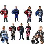 KIDS RACE KART SUIT - Junior Motocross Child Quad Dirt Bike MX Off Road Trials Go-Karting Enduro Children ATV MTB BMX Sports Overalls Racing One Piece Suit (Camo Grey, XL (Age 8-9 Years),)