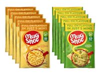 Mug Shot Instant Pasta Ready Meal - Quick Cheesy Pasta Perfect for Vegetarian, Pasta Pot Mix Mac n Cheese (5 pk) and Creamy Cheese (5 pk), 10 pack total -Ready in Five Min Macaroni Cheese Instant Food