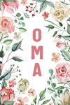 OMA: Oma Notebook, Cute Lined Notebook, Oma Gifts, Pink Flower, Floral