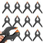 ZOENHOU 6 Inch 12 PCS Spring Clamp Set, Nylon Plastic Clips Heavy Duty Clamp with Flexible Jaw Pad and Anti-slip Handles for Woodworking Backdrop Photo Studio Craft DIY Art