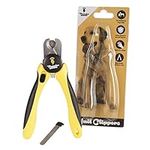 Thunderpaws Professional-Grade Dog Nail Clippers with Protective Guard and Safety Lock (Medium to Large Breeds, Yellow)