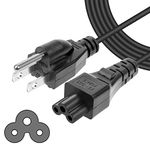 Kimaru 3 Prong Mickey Mouse Plug AC Power Cord for Dell Lenovo HP ASUS Sony Toshiba Acer IBM Compaq Gateway Notebook Computer Accessories and LG LED LCD Smart 1080p HDTV (4 feet Long)