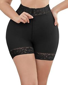 KELLYLEE Shapewear for Women Tummy Control High Waisted Butt Lifter Panties Compression Shorts Postpartum Underwear Boyshorts, Black, Large