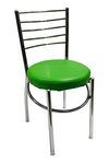 KITHANIA Comfortable Office Multipurpose Chair Ergonomic Dining Chair Hotel Restaurant Cafe, Study, Visitor Desk, Bar Chair with Steel Chrome Polish & Cushion seat (1, Green, Standard)
