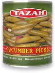 Tazah Cucumber Pickle 6.62 lbs Large Pickled Cucumbers in Brine 30-36 Large Cucumbers in each #10 Can Kosher