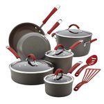 Rachael Ray Cucina Hard-anodized Aluminium Non-stick Cookware Set, 12 Piece (Multicolor)
