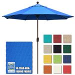 EliteShade USA 10-Year-Non-Fading Sunumbrella 9Ft Market Umbrella Patio Umbrella Outdoor Table Umbrella with Ventilation,Royal Blue
