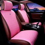 Menifomory Universal Seat Covers for Cars Leather Seat Cover Pink Car Seat Cover 2/3 Covered 11PCS Fit Car/Auto/Truck/Suv (A-Pink)