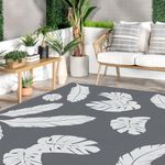 Lavezee Outdoor Rugs 9x12 Feet Waterproof Indoor Outdoors Camping Area Rug for Patio, RV, Picnic, Bedroom, Kitchen, Reversible Portable Large Floor Mat