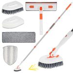 Alltope Shower Scrubber Cleaning Brush, 4 in 1 Tub Tile Scrubber Brush with Long Handle 67" Extendable, Floor Scrub Brush Bath Tub Cleaner Brush for Cleaning Shower Floor Bathroom Wall Glass
